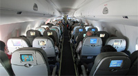 Салон самолета Embraer 190 авиакомпании JetBlue Airways